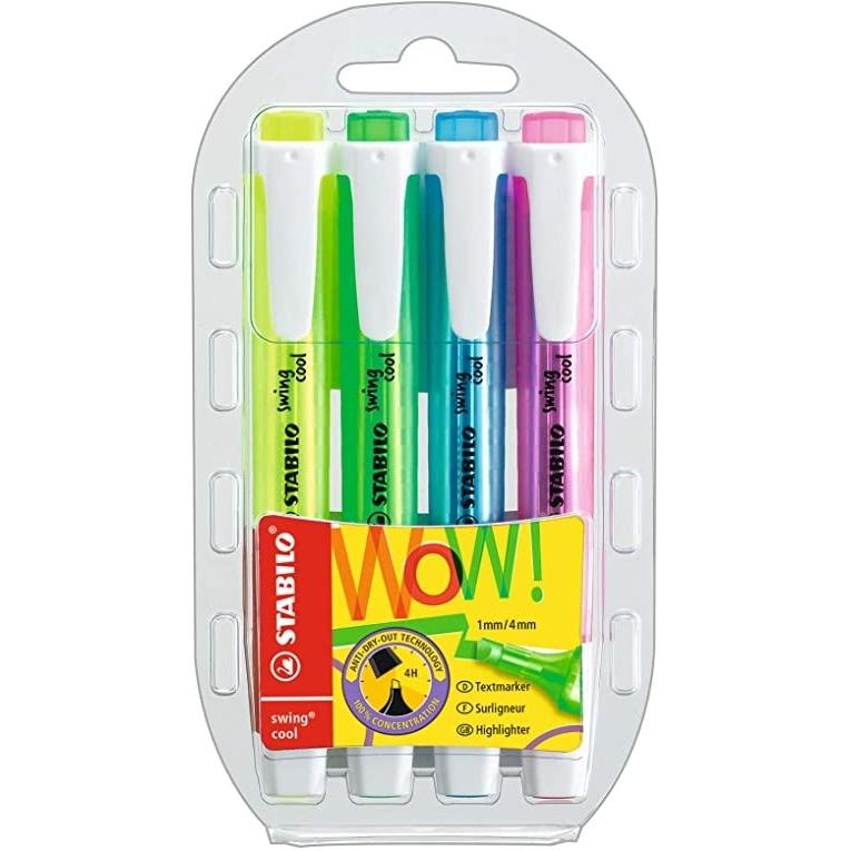 Marcador fluorescente STABILO Swing Cool - Estuche 4 colores