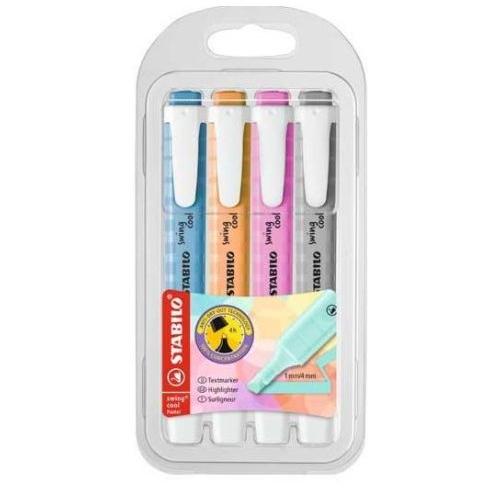 Marcador fluorescente STABILO Swing Cool pastel- Estuche 4 colores