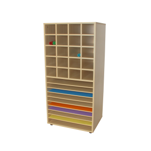 Mueble de cartulinas y 20 casillas