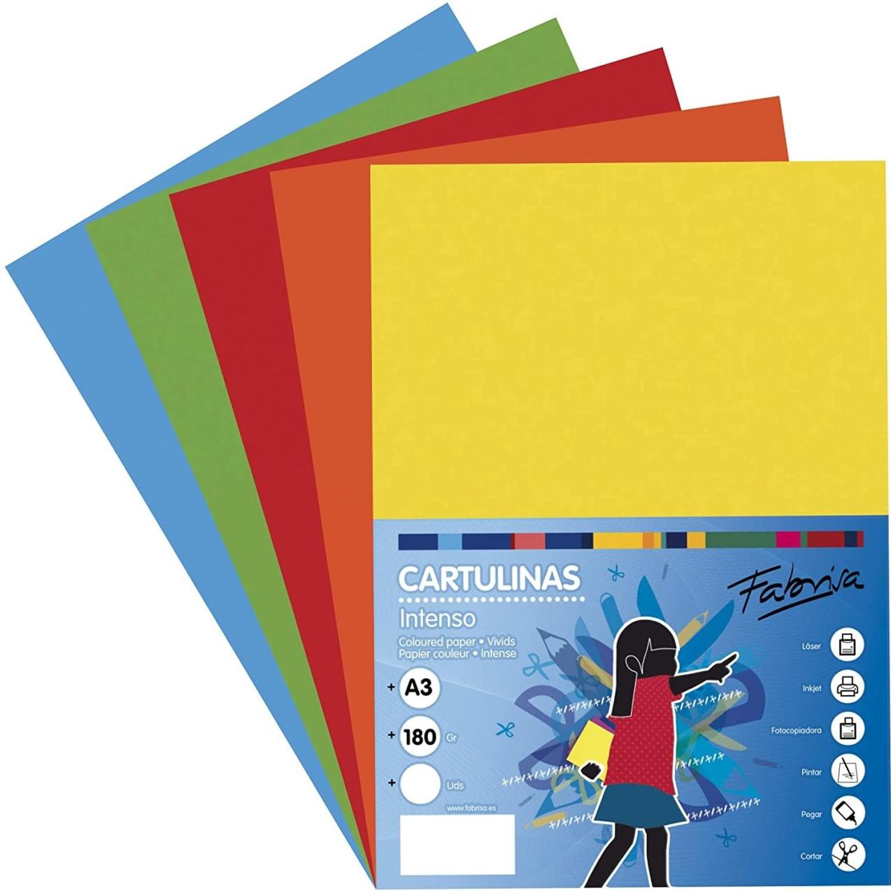 Paquetes de 50 hojas cartulina A3 - Pack 50 hojas