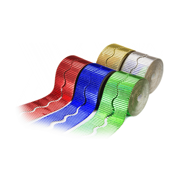Borde decorativo cartón ondulado metalizado - Pack 2 uds