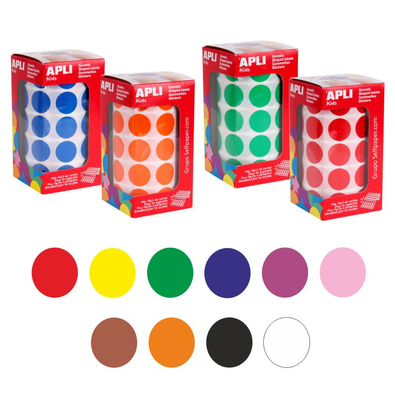 Rollos de gomets círculos - 20 mm diametro