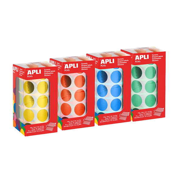 Rollos de gomets metalizados- circulo