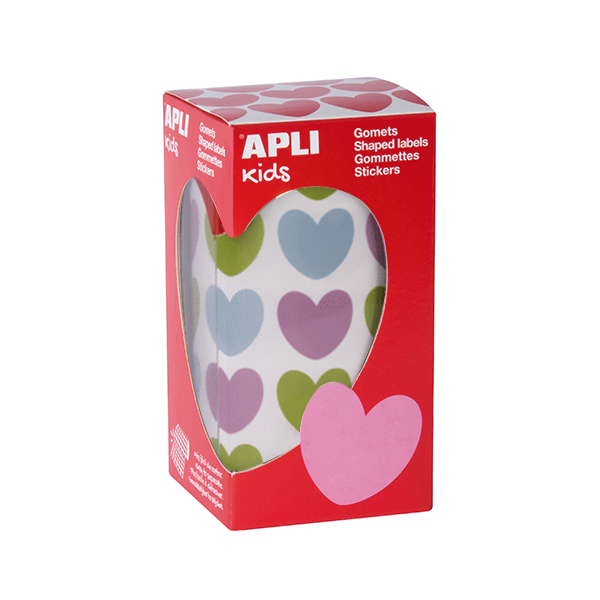 Rollos de gomets corazones colores 