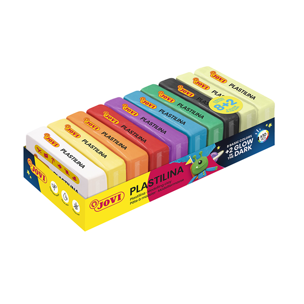 Plastilina Jovi colores surtidos y fosforitos - caja de 10 uds