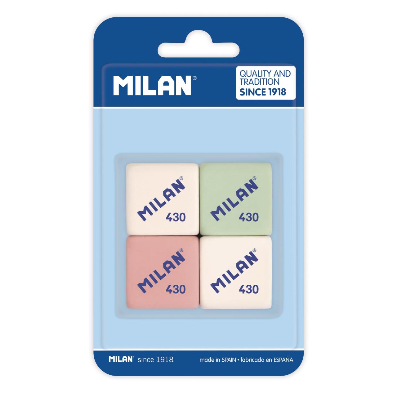 Goma de borrar Milan 430 - blister 4uds