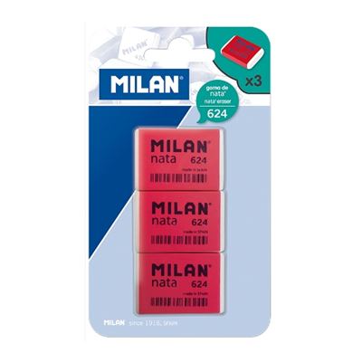 Goma de borrar MILAN 624 - blister 3 uds